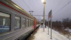 Электропоезд ЭД2Т-0013 платформа Орудьево 20.12.2020