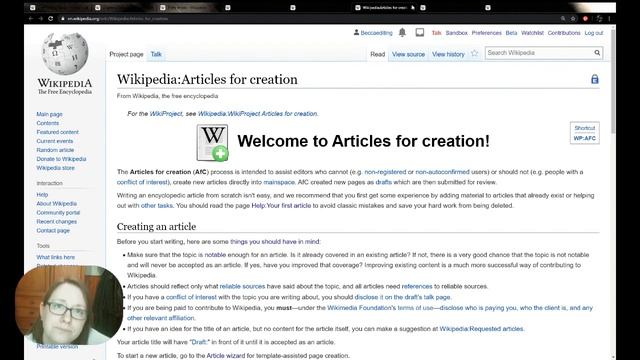 8. Introduction to editing Wikipedia, drafting a new article, AfC, and publishing your article