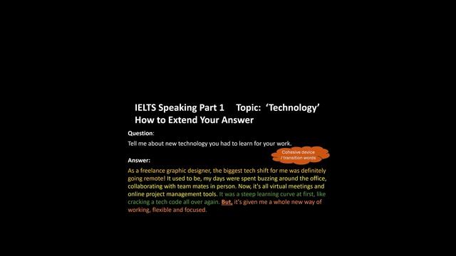 IELTS Speaking Exam for Band 8 & 9| How to Extend Answers for Questions | Technology Topic