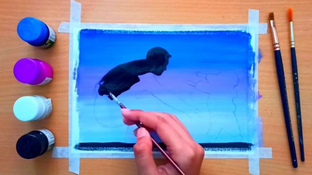 Easy Father and Son poster color painting//step by step//tutorial