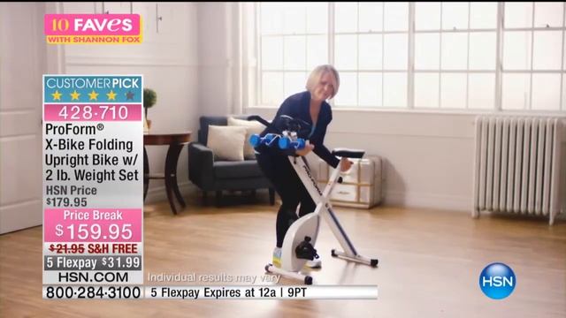ProForm XBike Folding Upright Bike with 2 lb. Weight Set