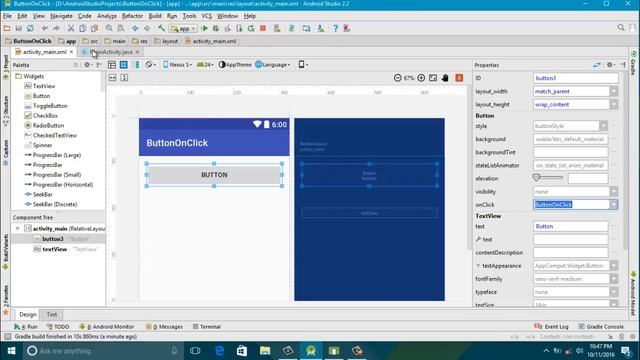 Button OnCLick Events Android Studio 2.2 - Caratutorial.com смотреть онлайн