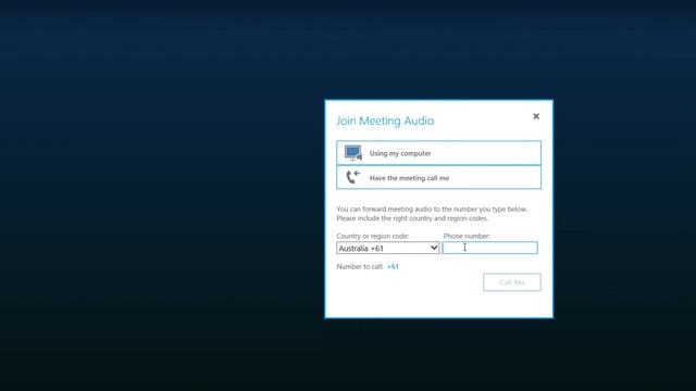 Join Skype Meeting Web App by Meeting audio