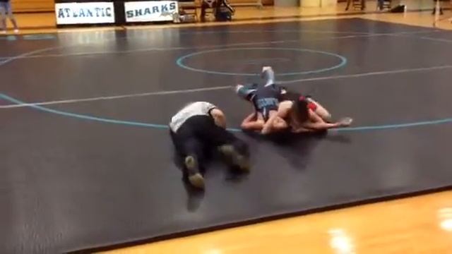 Keenan at Atlantic High School wrestling up a weight class