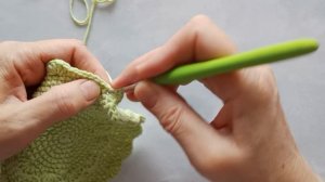 Узор крючком «выпуклые ракушки» для вязания по кругу