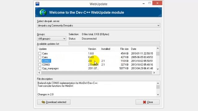 Instalando Conio no Devcpp de forma mais rápida
