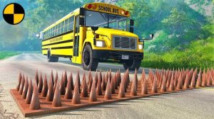 Машины наехали НА ШИПЫ и РаЗбИлИсЬ!!! 😱 BeamNG.Drive
