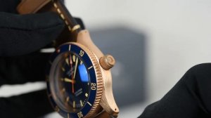 Aquatico Bronze Sea Star Blue Ceramic Bezel No Date