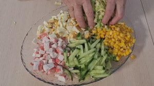 Крабовый салат с пекинской капустой ,без риса .