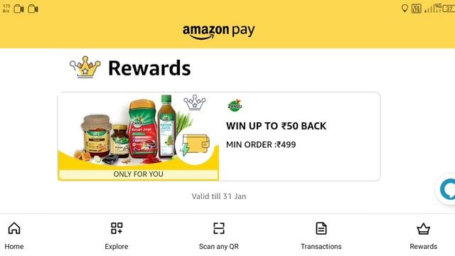 Amazon Pay Zandu Shopping Cash Back Offer | Jan,2023 | Win UpTo ₹50/- Cash Back | Amazon Offer Toda