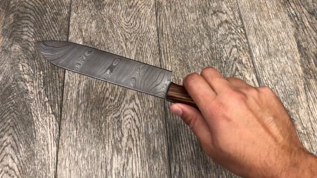 ASH K97 Damascus Steel Custom Handmade Kitchen Chef Santoku knife 12