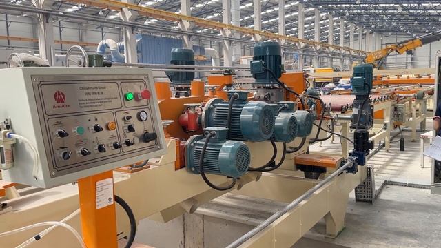 Линия по производству волокнистых цементных плит Amulite, отладка системы кромки и снятия фасок