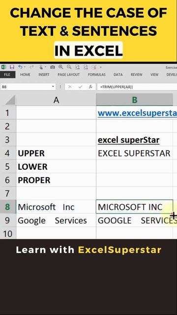 How to Change the Case of Text & Sentences in Excel - Part 2 | #DataManipulation #ExcelFunctions