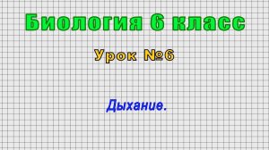 Биология 6 класс (Урок№6 - Дыхание.)