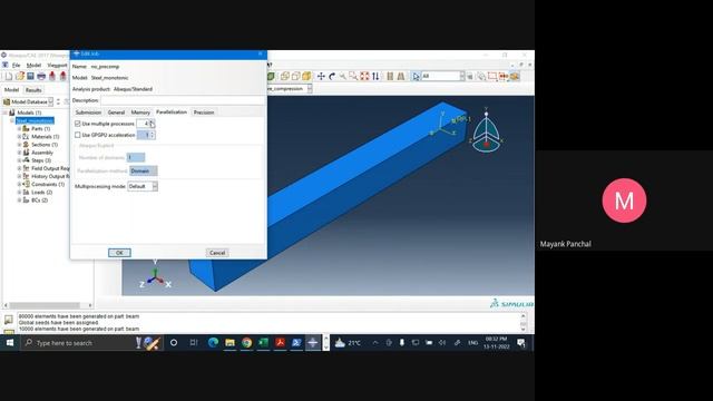 Modeling steel beam in Abaqus | Abaqus Training | PIGSO Learning