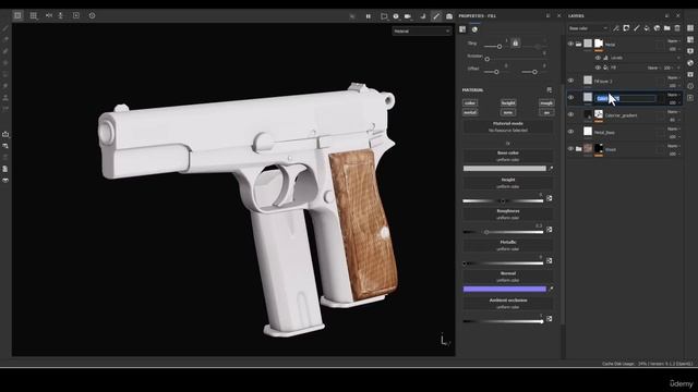 3 - 03Browning Pistol Texturing In substance painter