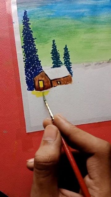 Poster Color Drawing of Winter Season 🥶⛄ #shorts смотреть онлайн