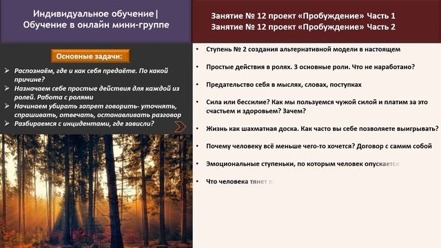 Убираем предательство себя в мыслях словах и поступках - занятие 12 проекта Пробуждение