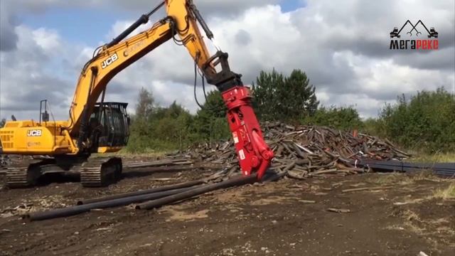 Переработка металлолома труб гидроножницами Labounty MSD1500R
