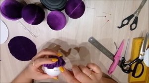 Открою секрет!!! Как быстро обтянуть пенопластовый шар бархатом!