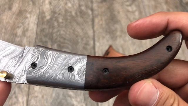 ASH H802 Damascus steel custom handmade pocket folding knife