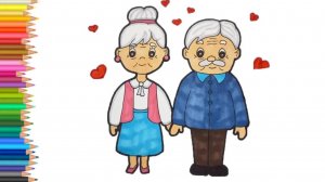 Как нарисовать бабушку и дедушку Рисунок ко дню пожилого человека 🥰