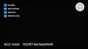 Батарея салютов Полет валькирий калибр 1,0 на 100 залпов высота до 35 метров.