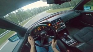 Mercedes W202 дрифтим на скоростной трассе от первого лица