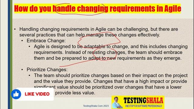 how do you handle changing requirements in agile | testingshala