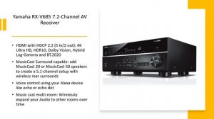 Yamaha RX-V685 7.2-Channel AV Receiver