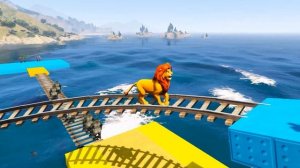 Giant Lion Vs Giant Gorilla Vs Escape From Pc Maze | Lion Jump into the Pipe