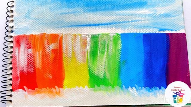 Draw a colourful waterfall by poster colours/  Draw a rainbow waterfall poster colours easy paintin