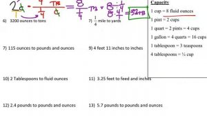 Converting  U.S. Units:  Length, Weight, Volume, and Mixed Units (9 problems)