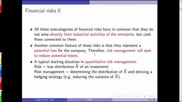 Financial Risk Management - Summer term 2018 - Lecture 2 смотреть онлайн