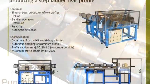 Machines for producing ladders and stepladders