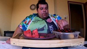 Tasty, 🙂 Delicious, Amazing Healthy Greek Breakfast🍉 Fruit Salad. ASMR, MUKBANG ENJOY!! (Talking)😊