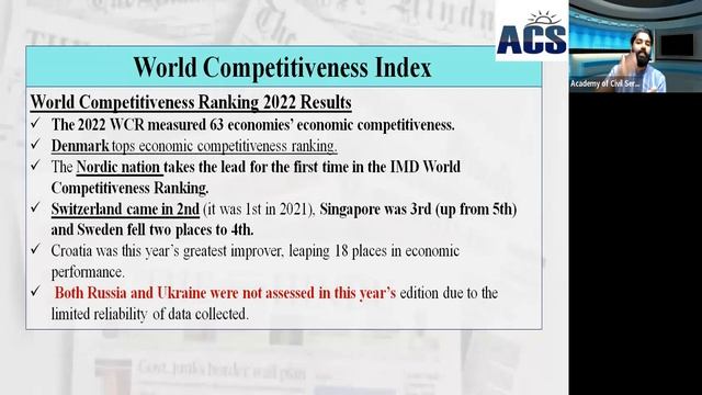 WORLD COMPETITIVENESS INDEX | CURRENT AFFAIRS 2022 | PRELIMS | ACS смотреть онлайн