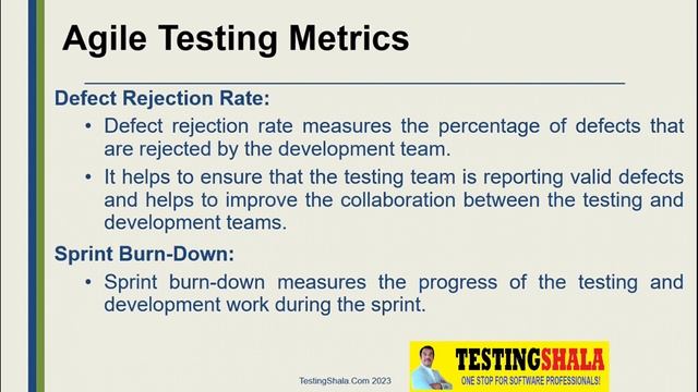 agile testing metrics or kpi explained | testingshala