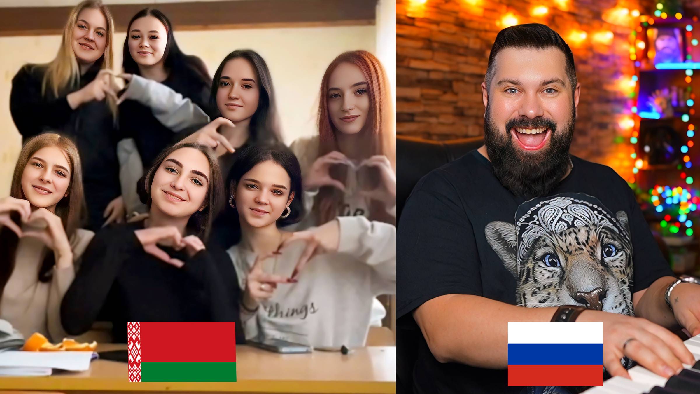 Спел девчонкам из Республики Беларусь песню "Помнят люди"