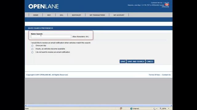 SAVED SEARCH - OPENLANE.CA