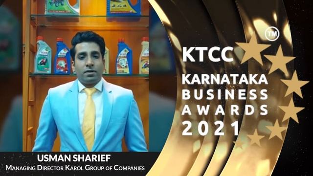 Best wishes from Usman Sharief | KTCC KARNATAKA BUSINESS AWARDS 2021