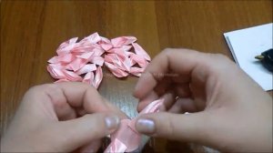 ♥ kanzashi flower ♥ Астрочки из узкой ленты. Цветок канзаши из ленты 12 миллиметров МК