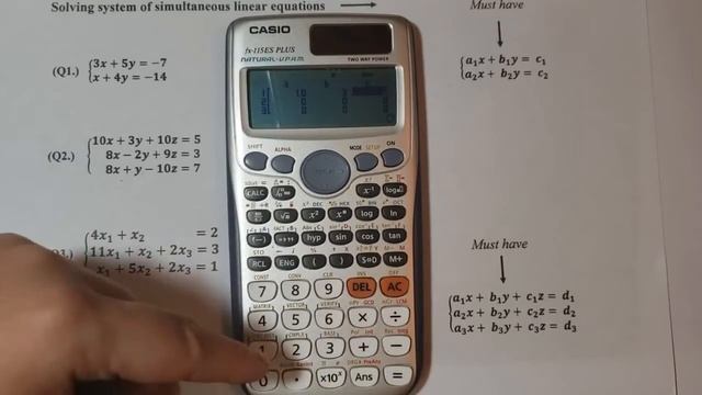 Solving simultaneous equations using the Casio FX-115ES PLUS смотреть онлайн