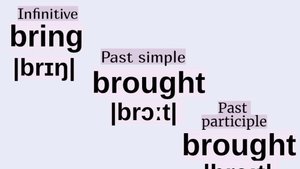 Неправильные глаголы в примерах👉bring, brought, brought