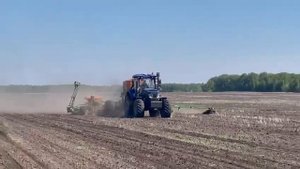 Трактор LOVOL TR-2604 с сеялкой Amazone EDX-9000, сев подсолнечника.