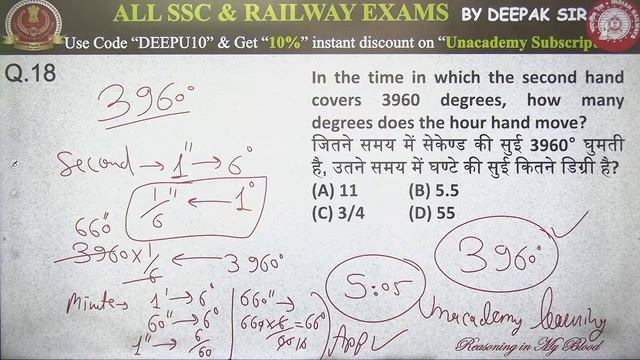 4:00 PM - SSC CGL 2020-21 | Reasoning By Deepak Tirthyani | Clock (Part-8)