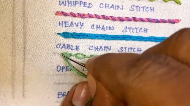 Chain Stitch family - 11 Different Chain Stitches / Hand Embroidery for Absolute Beginners