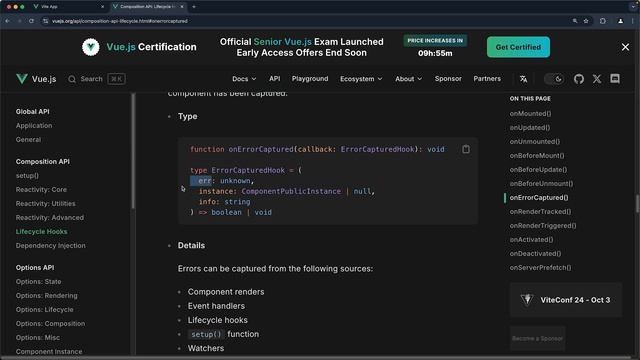66 Handle Uncaught JavaScript Errors in Vue.js with onErrorCaptured Hook
