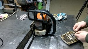 Stihl MS 260 Замена шнура стартера