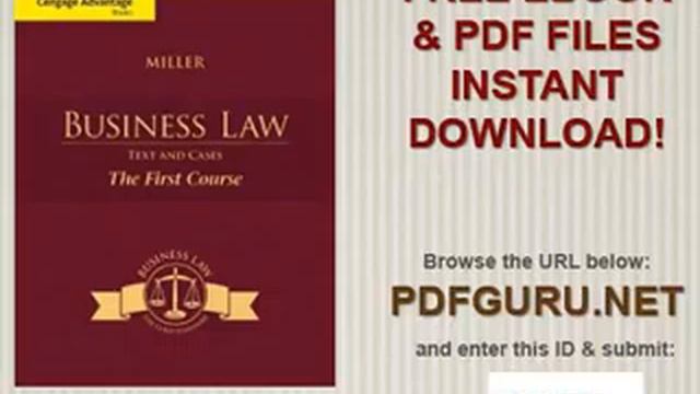 Cengage Advantage Books Business Law Text and Cases   The First Course